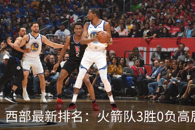 西部最新排名：火箭队3胜0负高居榜首，马刺掘金回暖获首胜，勇士一跌到底
